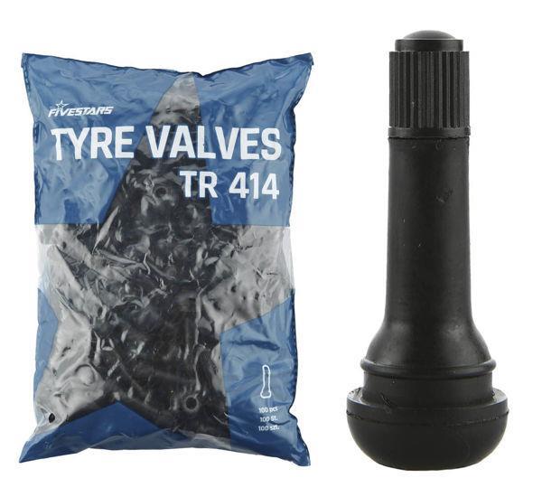 Tyre valve TR414 tubeless, 100 pcs RED LINE
