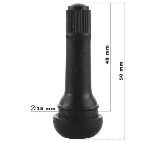 Tyre valve TR414 tubeless, 100 pcs RED LINE