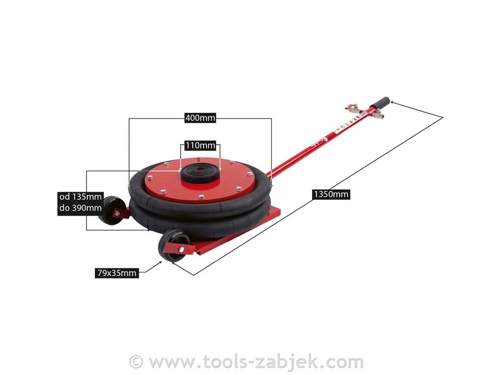 Pneumatic jack 8T RED LINE