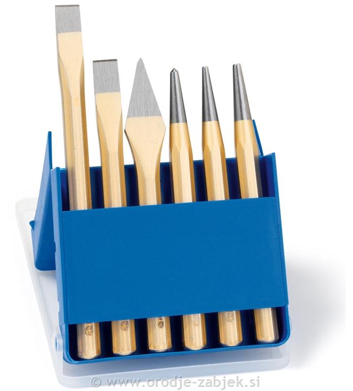 6-piece pin punch, flat chisel and centre punch set RENNSTEIG