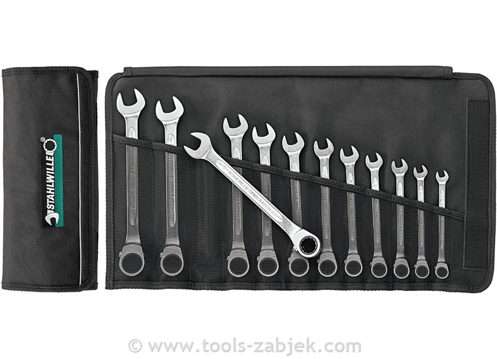 12- Delni set viličasto-obročnih ključev z ragljo STAHLWILLE
