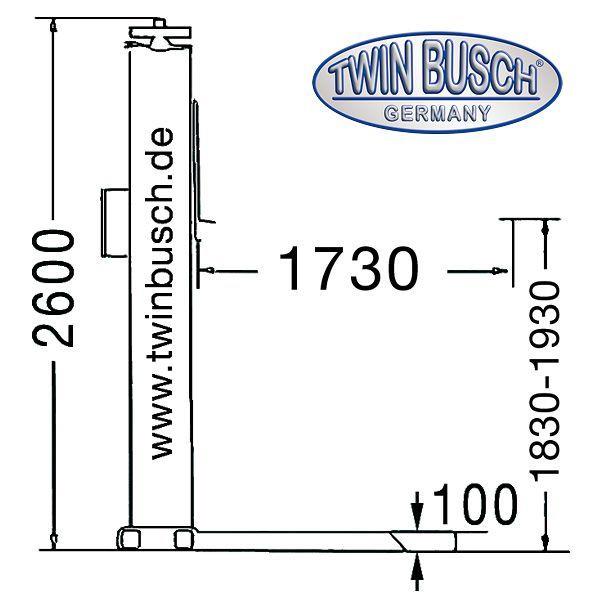 Electro-hydraulic single post lift 2,5T TWIN BUSCH