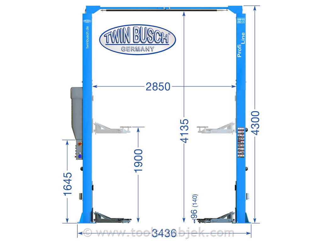 Electro-hydraulic two post lift 4,2T TWIN BUSCH