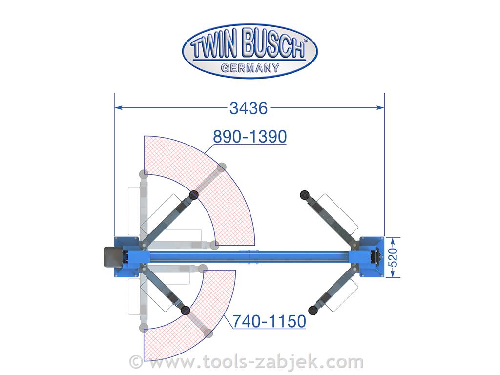 Electro-hydraulic two post lift 4,2T TWIN BUSCH