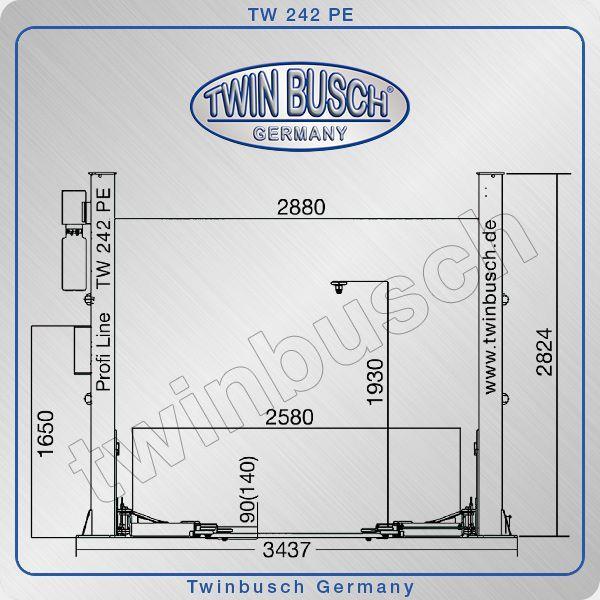 Electro-hydraulic two post lift 4,2T TWIN BUSCH