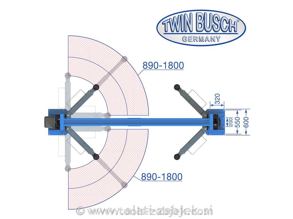 Electro-hydraulic two post lift 5T TWIN BUSCH