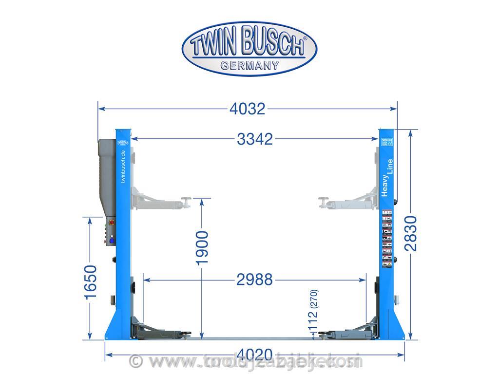 Electro-hydraulic two post lift 5T TWIN BUSCH