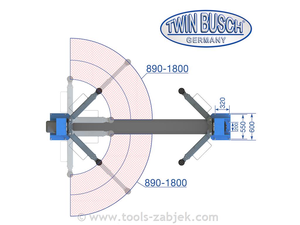 Electro-hydraulic two post lift 5T TWIN BUSCH