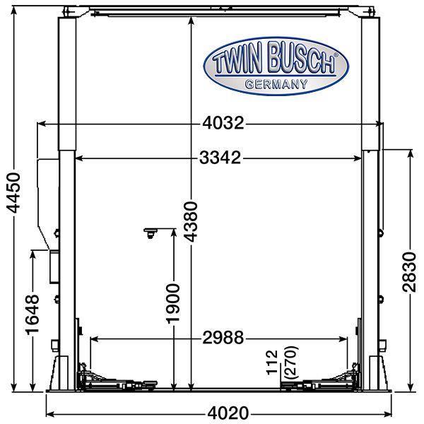 Electro-hydraulic two post lift with topconnection bar, 6T TWIN BUSCH