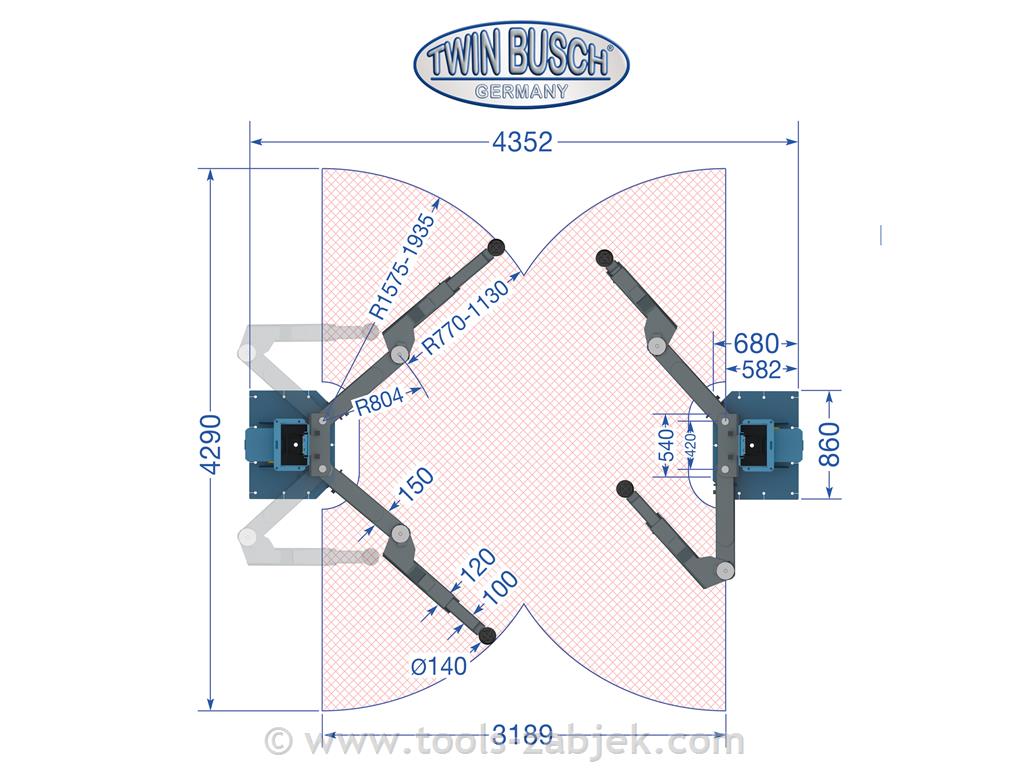 2-post-lift 8.0 T HEAVY LINE TWIN BUSCH