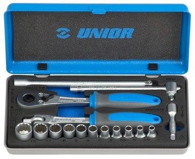 Socket set 1/4" in metal box 188BI12P16 UNIOR