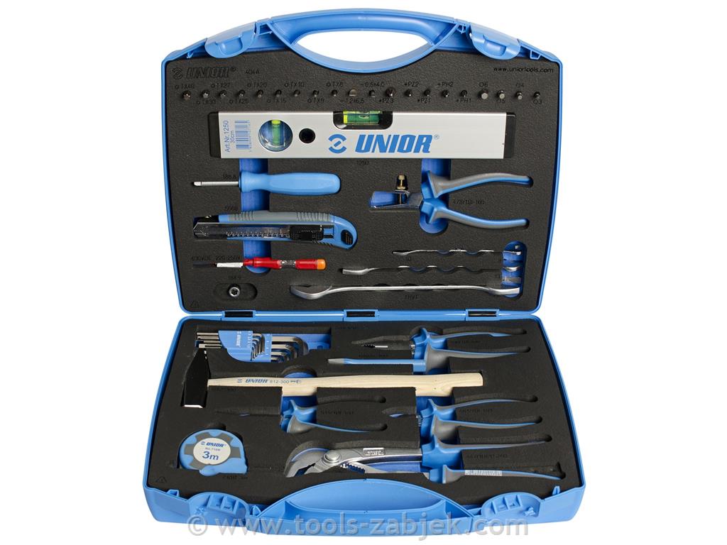 Tool set in plastic box 404A UNIOR