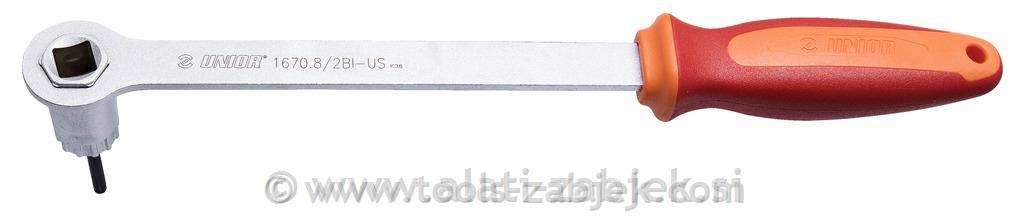 Rear sprocket wrench, with guide and handle - 1670.8/2BI UNIOR
