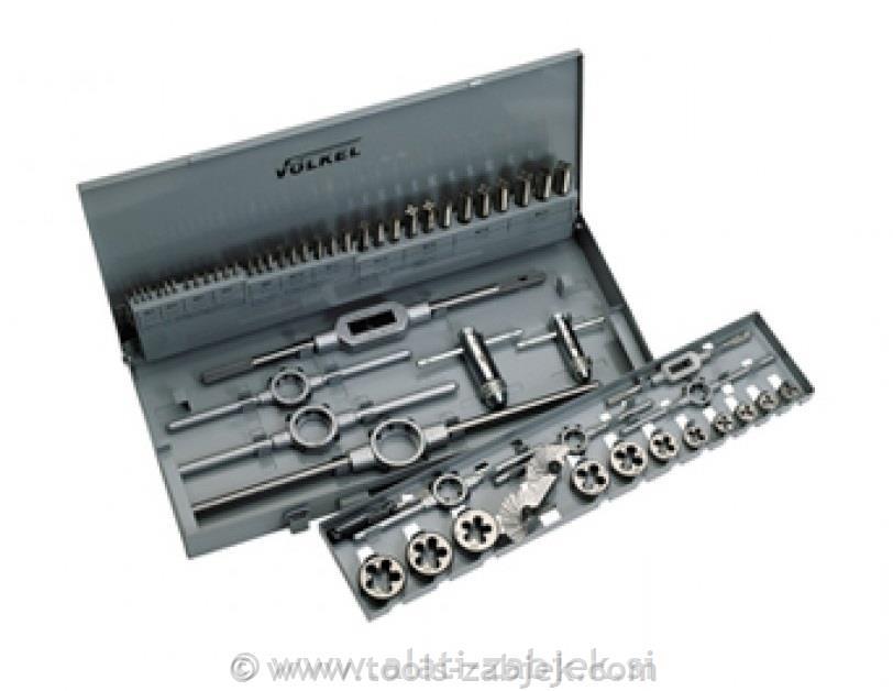 Hand taps and round dies set, 54-piece VÖLKEL