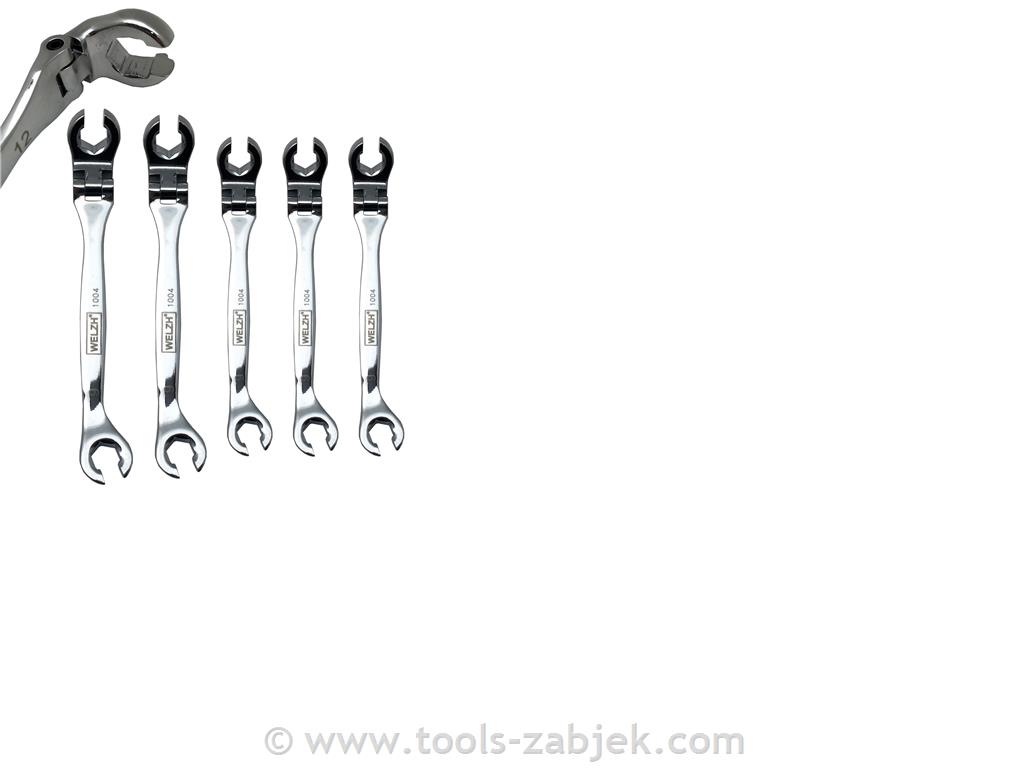 5-piece spanner set for pipe connections, offset WELZH