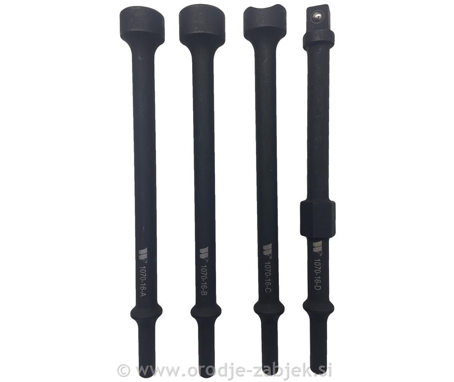4-piece adapters for vibration hammer, extra long WELZH