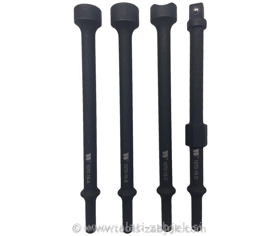 4-piece adapters for vibration hammer, extra long WELZH