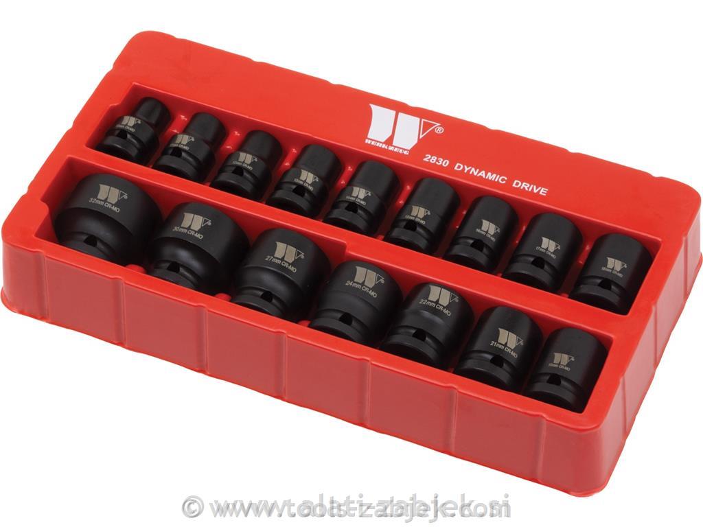 Set kratkih 1/2" kovanih nasadnih klučev 10-32mm WELZH