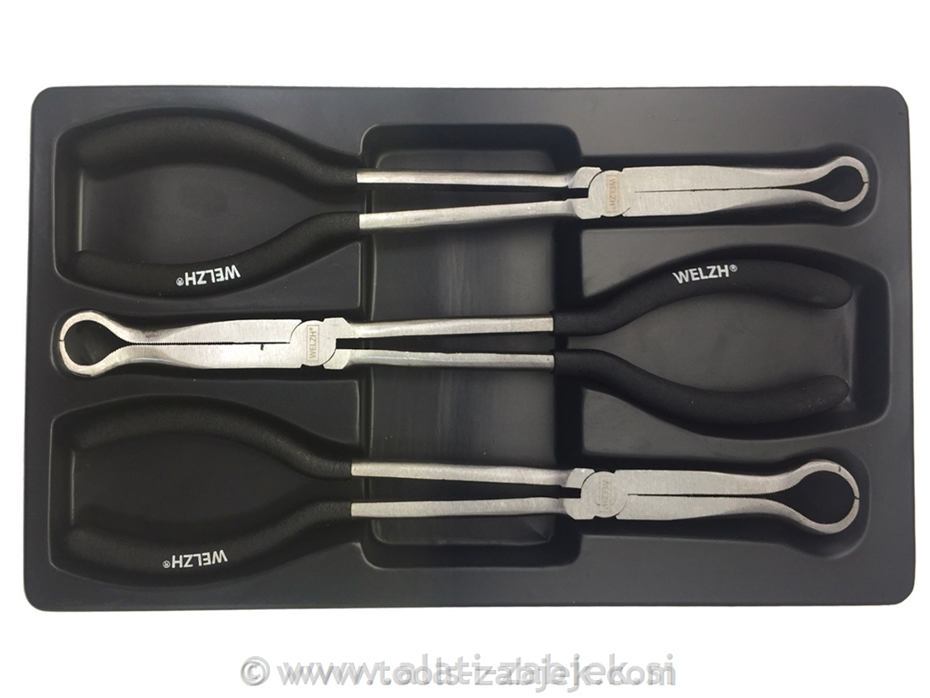 3-Piece Long Round Nose SparkPlug Pliers WELZH