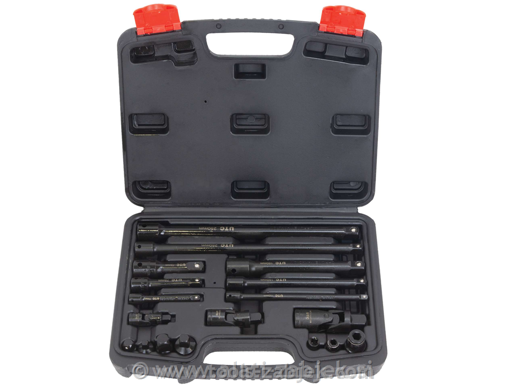 18-delni set kovanih dodatkov 1/4", 3/8" in 1/2" WELZH