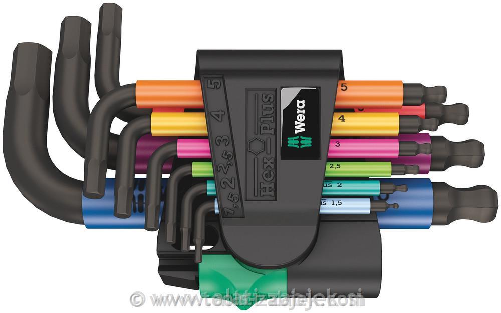 Set of coloured hex wrenches 1,5-10 mm WERA