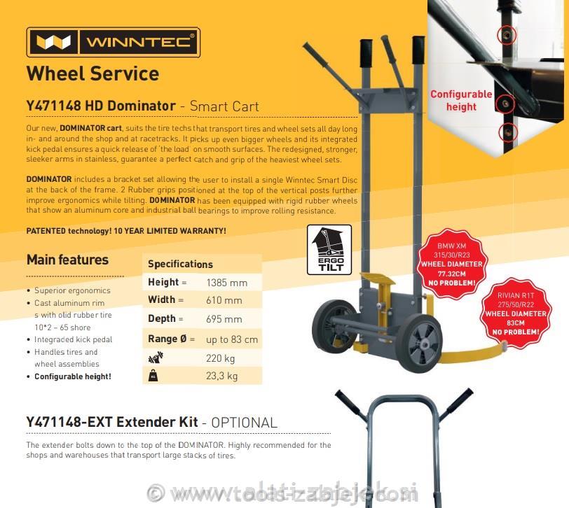 DOMINATOR PREMIUM WHEEL TRANSPORTERFOR MAX DIAMETER 83 CM WINNTEC