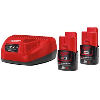 Set 2x battery and charger M12 NRG-202 MILWAUKEE