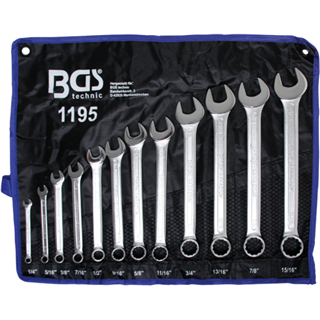 Combination spanners, inch sizes, 1/4"-15/16" BGS TECHNIC
