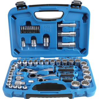 52-piece tool set with ratchets and 12-point socketes BGS TECHNIC