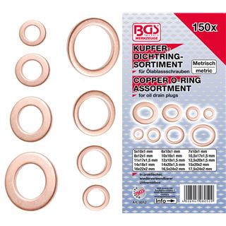 Copper seal ring set 150 pcs BGS TECHNIC