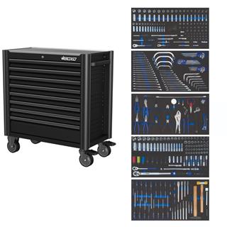 Wide tool trolley with 410-piece tool set BOXO